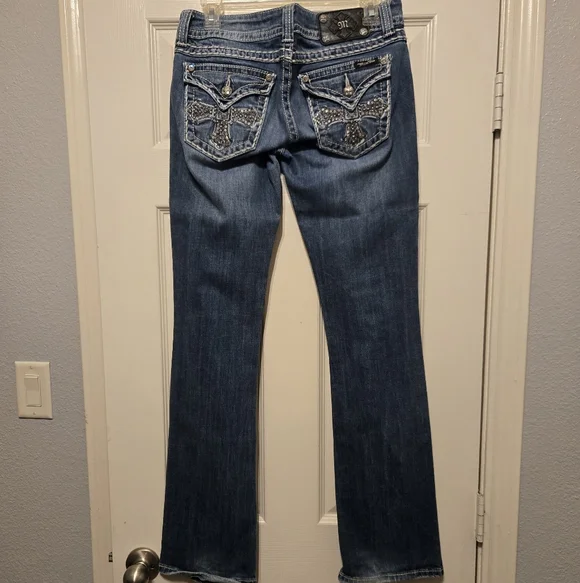 Miss Me Wide Leg Jeans in Denim Blue - Picture 6 of 14